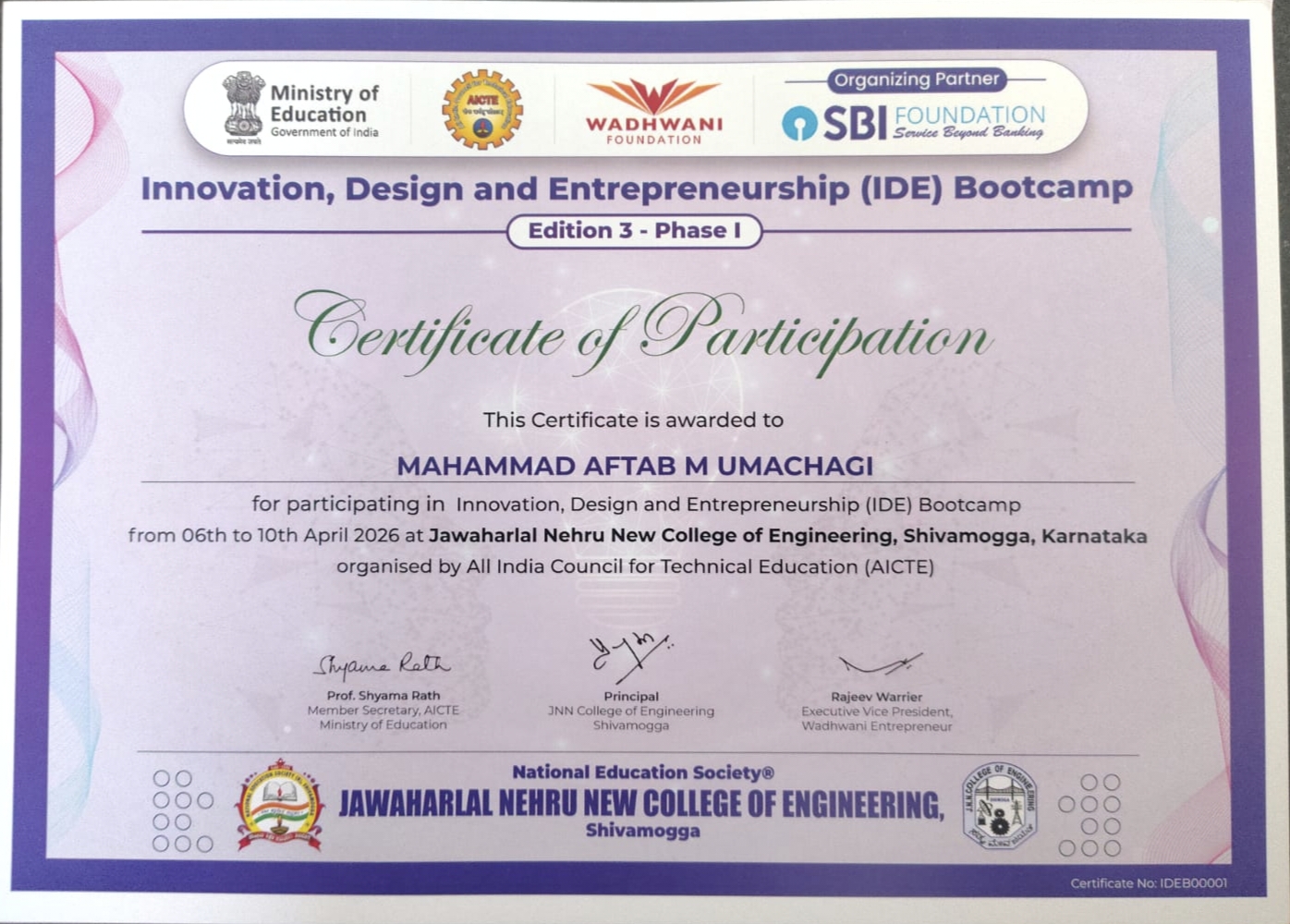 BootCamp Certificate